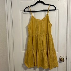 Yellow strap skater dress